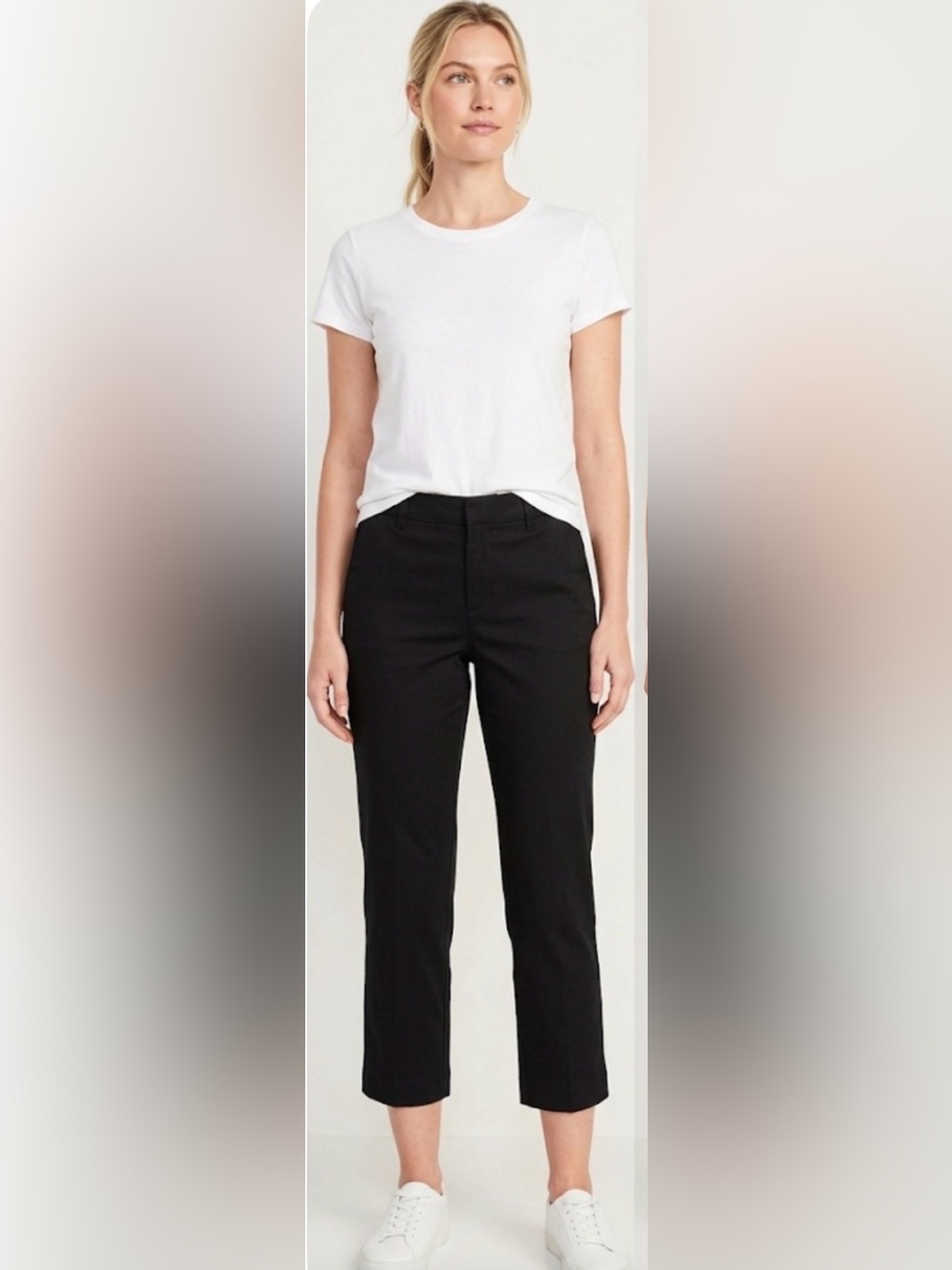 Jones New York Black Cropped Straight-Leg Women's Pants size 8, like new